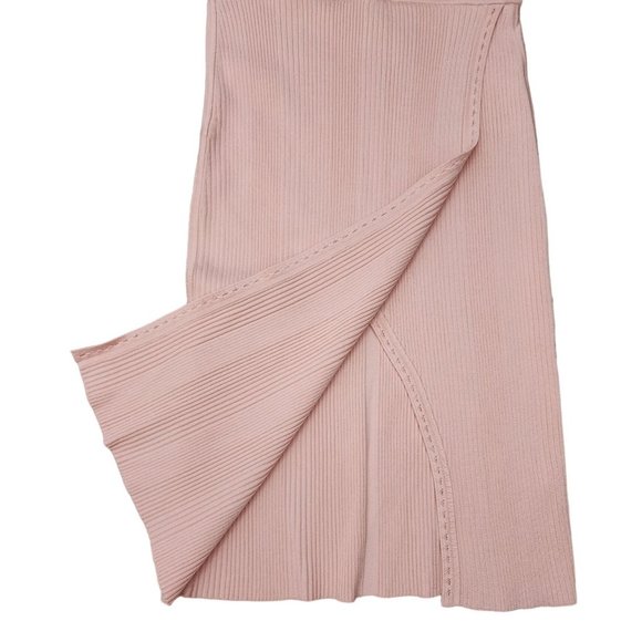 Jonathan Simkhai NWT Pink Cutout Eyelet Ribbed Knit Skirt Small - Picture 2 of 5